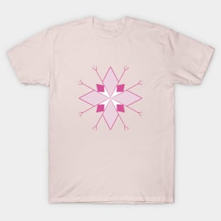 Art deco pink snowflake T-Shirt